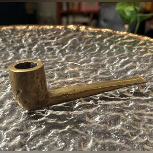 Vintage Solid Brass Pipe • Old-Money Desk Decor • Character Collector Piece
